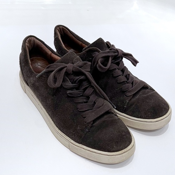 Frye Ivy Low Lace Sneakers Leather Suede Size 8.5 - Picture 1 of 13